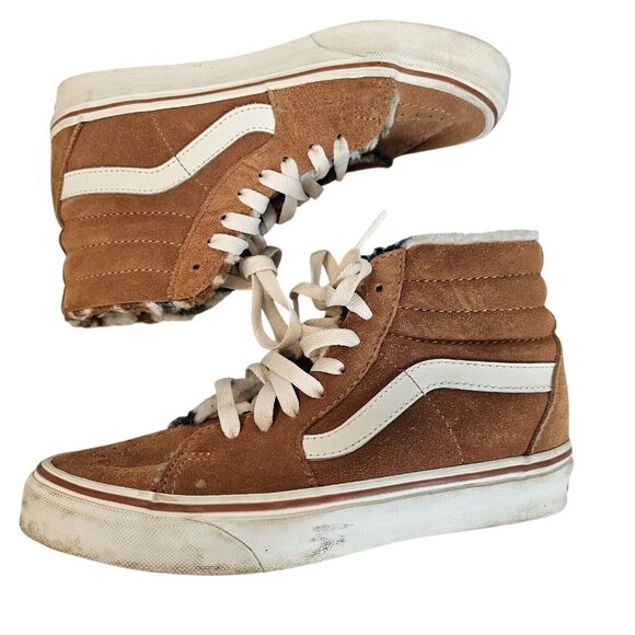 VANS Off The Wall Mens 4.5/Womens 6 Sk8-Hi Top Sunburn Marshmallow Tan Suede - Picture 9 of 13